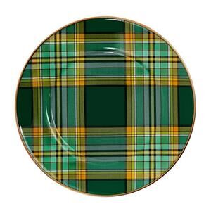 NEW Mackenzie-Childs Tartan Green Salad Plate 8in